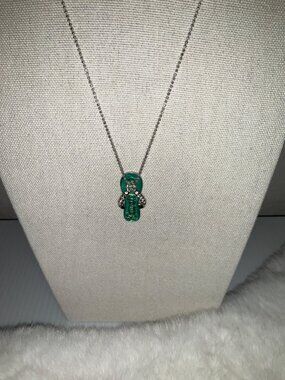 Hawaii Crystal Rhinestone Flip Flop Necklace in Teal Blue Green